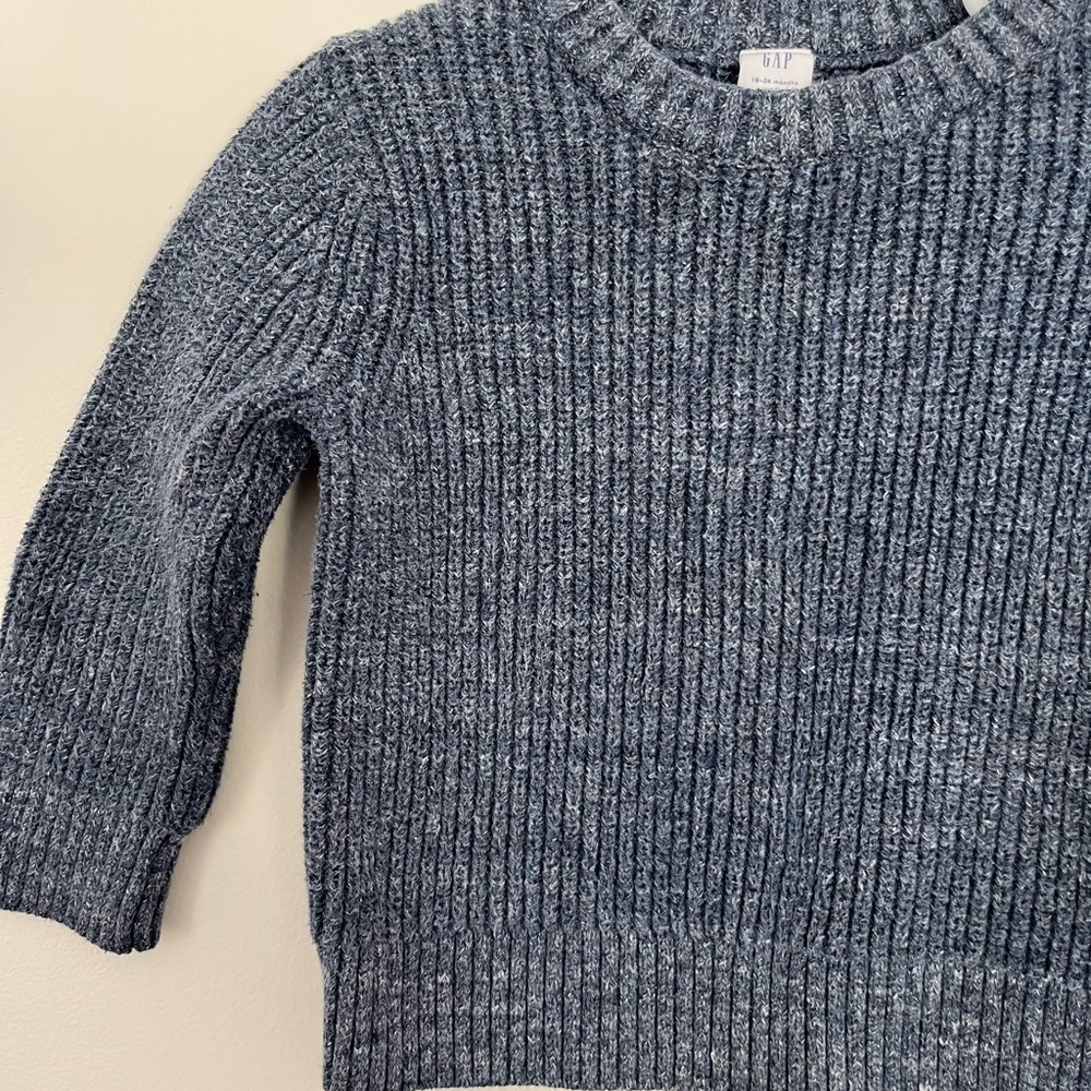 GAP Blue Ribbed Knit Sweater